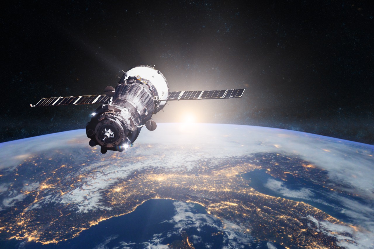 Planet Earth. Spacecraft launch into space. Elements of this image furnished by NASA.